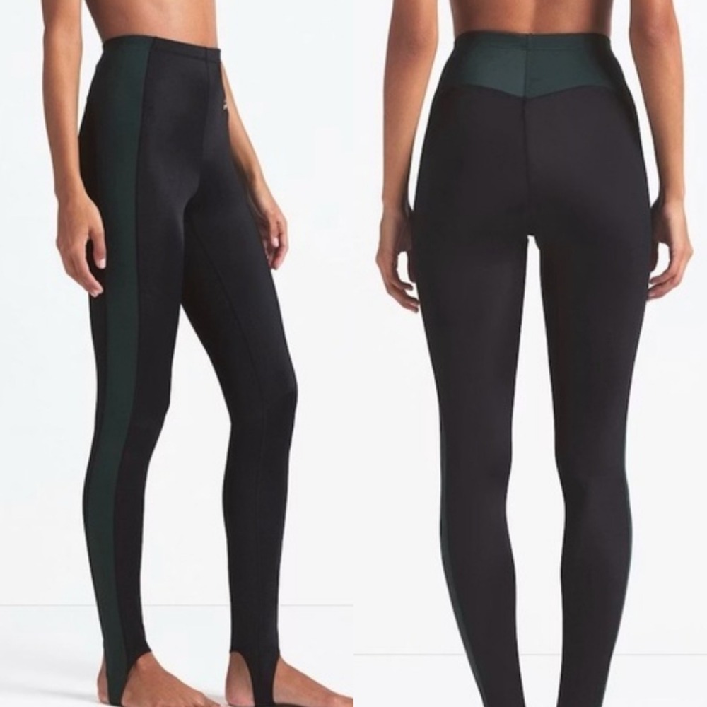 New Nike x SKIMS Shine Color Block Stirrup Leggings M Dark Teal 26 Inch Rare